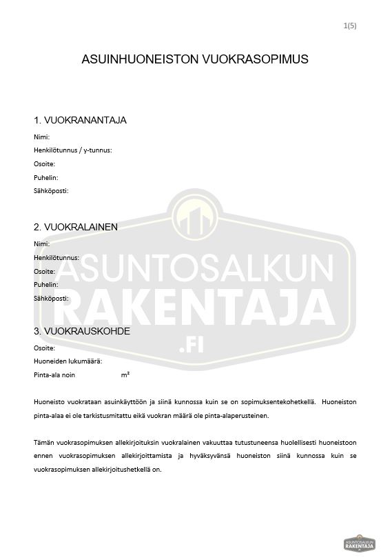 Vuokrasopimuspohja Lataa Vuokrasopimuspohja T st Ilmaiseksi Vuokrasopimuspohja Lataa Vuokrasopimuspohja T st Ilmaiseksi