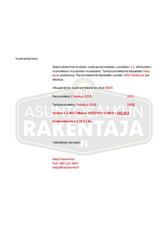 Vuokrankorotusilmoitus Lataa Mallipohja Ilmaiseksi Vuokrankorotusilmoitus Lataa Mallipohja Ilmaiseksi