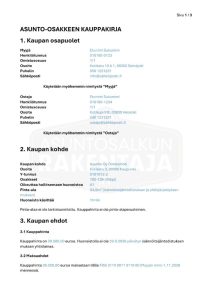 Ilmainen asunto-osakkeen kauppakirjapohja