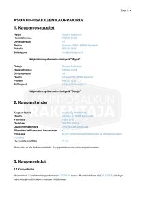 Sähköisen osakekirjan kauppakirjapohja